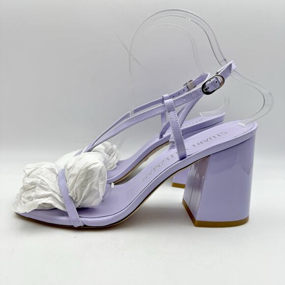 Stuart Weitzman Womens Soiree 85 Block Heeled Sandal US 9.5 B Purple Leather NIB - Picture 9 of 14